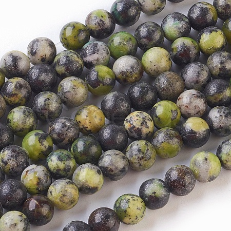 Natural Serpentine Beads Strands G-G767-05-6mm-1
