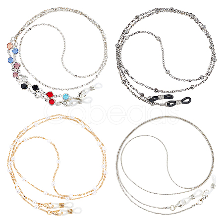 4Pcs 4 Styles Iron & Alloy Eyeglasses Chains AJEW-CN0002-75A-1