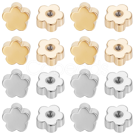 60Pcs 2 Colors Stainless Steel Ear Nuts STAS-BBC0006-40B-1