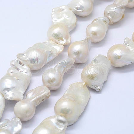Natural Baroque Pearl Keshi Pearl Beads Strands PEAR-K004-15-1