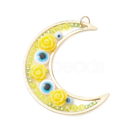 Brass Resin Pendants PALLOY-MZ01073-04-1