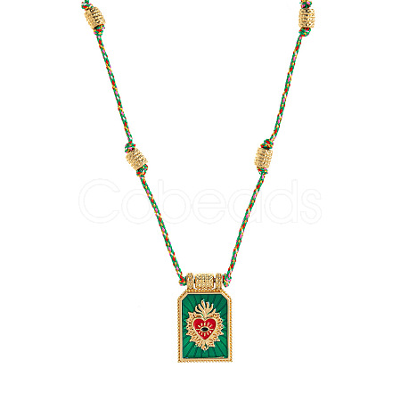 Brass and Enamel Pendant Necklaces FS-WG2CA9F-09-1