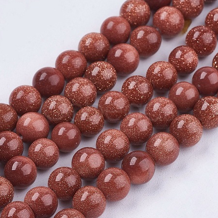 Synthetic Goldstone Bead Strands X-G-R193-04-6mm-1