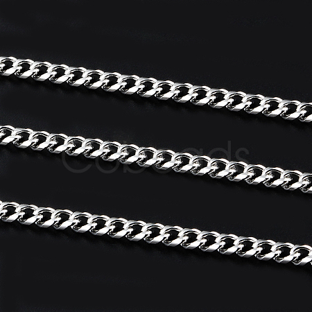Tarnish Resistant 201 Stainless Steel Cuban Link Chains CHS-L020-008P-1
