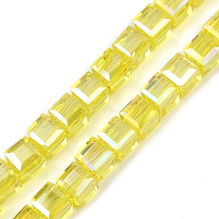 Electroplate Transparent Glass Beads Strands EGLA-B011-07A-AB01-1
