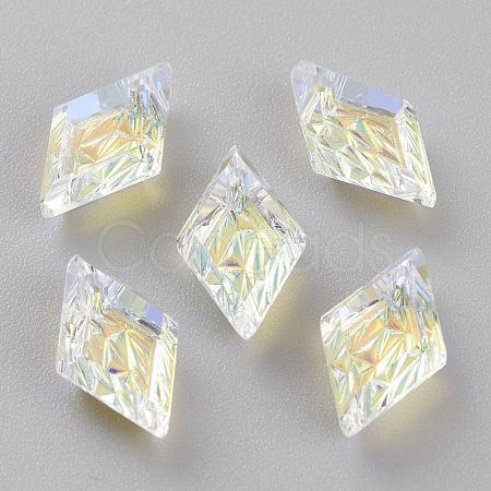 Embossed Glass Rhinestone Pendants GLAA-J101-04A-001AB-1