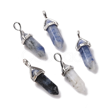 Natural Blue Spot Jasper Pointed Pendants G-K329-42P-1
