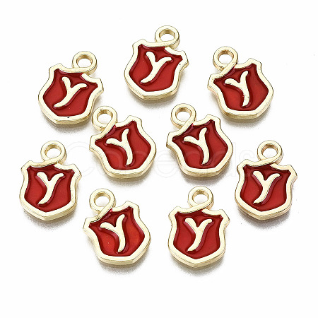 Alloy Enamel Charms ENAM-T012-03Y-RS-1