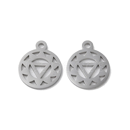 Non-Tarnish Chakra 304 Stainless Steel Charms STAS-F300-05P-1