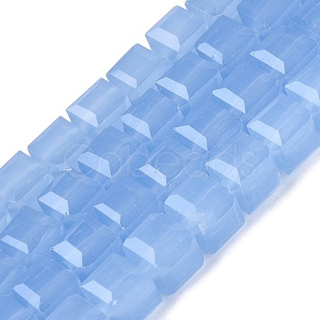 Imitation Jade Glass Beads Strands GLAA-R041-8x8mm-B06-1