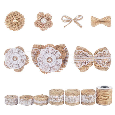 Handmade Imitation Hemp Costume Accessories with Imitation Pearl DIY-NB0002-29-1