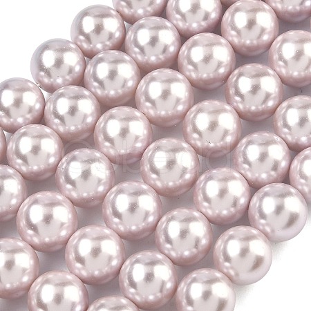 Electroplated Shell Pearl Beads Strands BSHE-G041-12mm-06-1