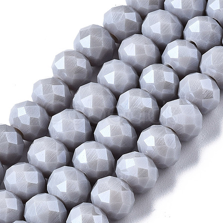 Electroplate Glass Beads Strands X-EGLA-A034-P6mm-A16-1