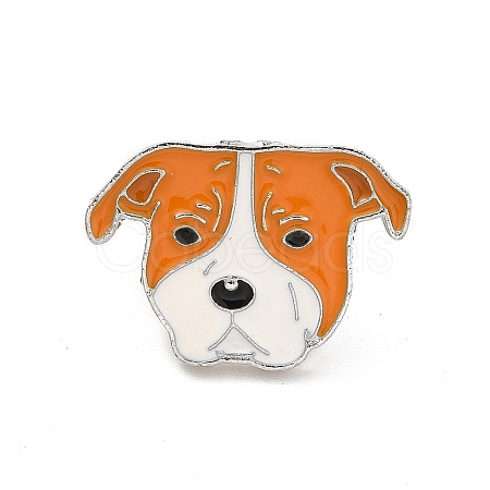 Dog Enamel Pin with Brass Butterfly Clutches JEWB-A006-06D-1
