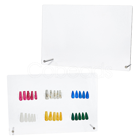 2Pcs Rectangle Acrylic Nail Art Display Board MRMJ-FH0001-62-1