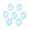 Opaque Spray Painted Acrylic Linking Rings, Quick Link Connectors, for Curb Chains Making, Unwelded, Twist, Light Sky Blue, 39.5x29.5x7.5mm, Inner Diameter: 22x11mm