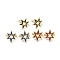 Rack Plating Brass Enamel Star Cuff Earrings for Women, Real 18K Gold Plated, Mixed Color, 13.5x15mm