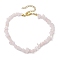 Natural Rose Quartz Anklets, with Alloy Findings, Jewely for Women, 9 inch(22.8cm)