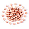 CCB Plastic Beads, Flat Round with Random Mixed Letters, Rose Gold, 7x4mm, Hole: 1.4mm, about 100pcs/bag