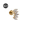 G23 Titanium with Clear Cubic Zirconia Threadless Labrets, Moon, Golden, 8mm, Pin: 1.2mm