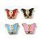 Ion Plating(IP) 304 Stainless Steel Enamel Beads, Real 18K Gold Plated, Butterfly, Mixed Color, 10x13.5x3.5mm, Hole: 1.4mm