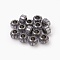 Glass European Beads, Large Hole Beads, with Alloy Cores, Column, Gunmetal, Dark Gray, 9x7mm, Hole: 4.7~5mm