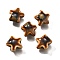 Handmade Porcelain Beads, Star, Chocolate, 13.5x15x7.5mm, Hole: 2mm