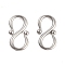 Non-Tarnish 304 Stainless Steel S-Hook Clasps, Stainless Steel Color, 13x6.5x1mm