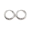 Non-Tarnish 304 Stainless Steel Grooved Hoop Earrings, Stainless Steel Color, 16.5x2.5mm, Pin: 1mm