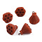 Opaque Resin Pendants, with Platinum Plated Iron Loops, Lotus Pod Charm, Saddle Brown, 19~21.5x17~18x17~18mm, Hole: 2mm