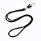 Elastic Cord Lanyard Strap, Ear Holder Rope, with Platinum Plated Iron Keychain Clasps, Black, 62x3mm, Iron Keychain Clasp: 22.5x7.5x2mm