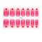 Full Cover Nail Stickers, 3D Nail Decals, Self-Adhesive, with Glass & Rhinestone & Plastic, for Nail Tips Decorations, Hot Pink, 24x8.5~15mm, 24pcs/sheets