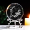 Inner Carving Constellation Glass Crystal Ball Diaplay Decoration, Fengshui Home Decor, Pisces, 80mm