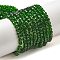 Transparent Glass Beads Strands, Faceted(32 Facets), Round, Dark Green, 3~3.5mm, Hole: 0.6mm, about 163~166pcs/strand, 50~51cm