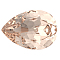 Preciosa&reg MAXIMA Crystal Fancy Stones, Czech Crystal, 435 16 301 Baroque Pear, Dura Foiling, 90300 Light Peach, 18x13mm