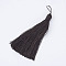 Nylon Tassel Big Pendants, Coconut Brown, 105x11mm