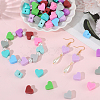 100Pcs 10 Colors Heart Food Grade Silicone Beads SIL-PA0001-09A-7