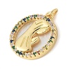 Brass Micro Pave Cubic Zirconia Pendants KK-K298-16G-01-2
