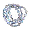 Electroplate UV Plating Glass Beads Strands EGLA-B010-01A-HP04-3