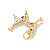 Brass Pave Cubic Zirconia Pendants X-KK-P325-17A-G-2