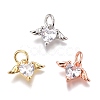 Brass Micro Pave Clear Cubic Zirconia Charms ZIRC-O035-26-1