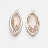 Silver Color Plated Brass Glass Pendants GLAA-J071-05S-2