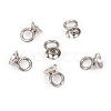 201 Stainless Steel Bead Cap Pendant Bails STAS-L244-27C-P-1