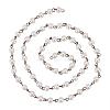 Handmade Round Glass Pearl Beads Chains for Necklaces Bracelets Making AJEW-JB00035-02-3