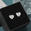 Rack Plating Brass Micro Pave Clear Cubic Zirconia Stud Earrings EJEW-K299-01P-K-1