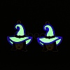 Halloween Theme Rack Plating Luminous Alloy Enamel Pendants ENAM-N056-235G-2