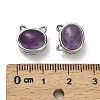 Brass Pave Natural Amethyst Multi-Strand Links KK-D366-01P-G-3