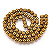 Non-magnetic Synthetic Hematite Beads Strands G-S096-6mm-2-2