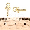 Brass Micro Pave Clear Cubic Zirconia Charms KK-ZX025-07T-3