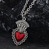 Halloween Alloy Dark Red Enamel Pendant Necklaces for Men Women Kids XF6660-3-2